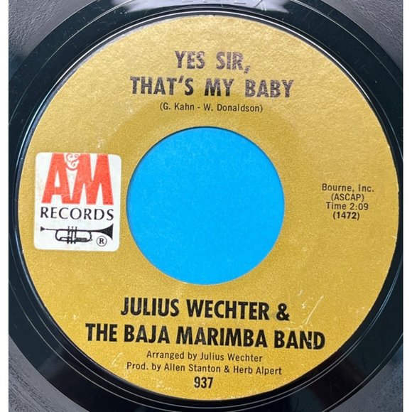 Julius Wechter & Baja Marimba Band Yes Sir That's My Baby / Brasilia 45 Pop A&M - Picture 1 of 4
